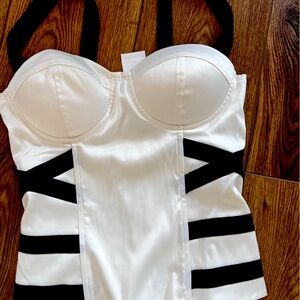 Black strap corset top